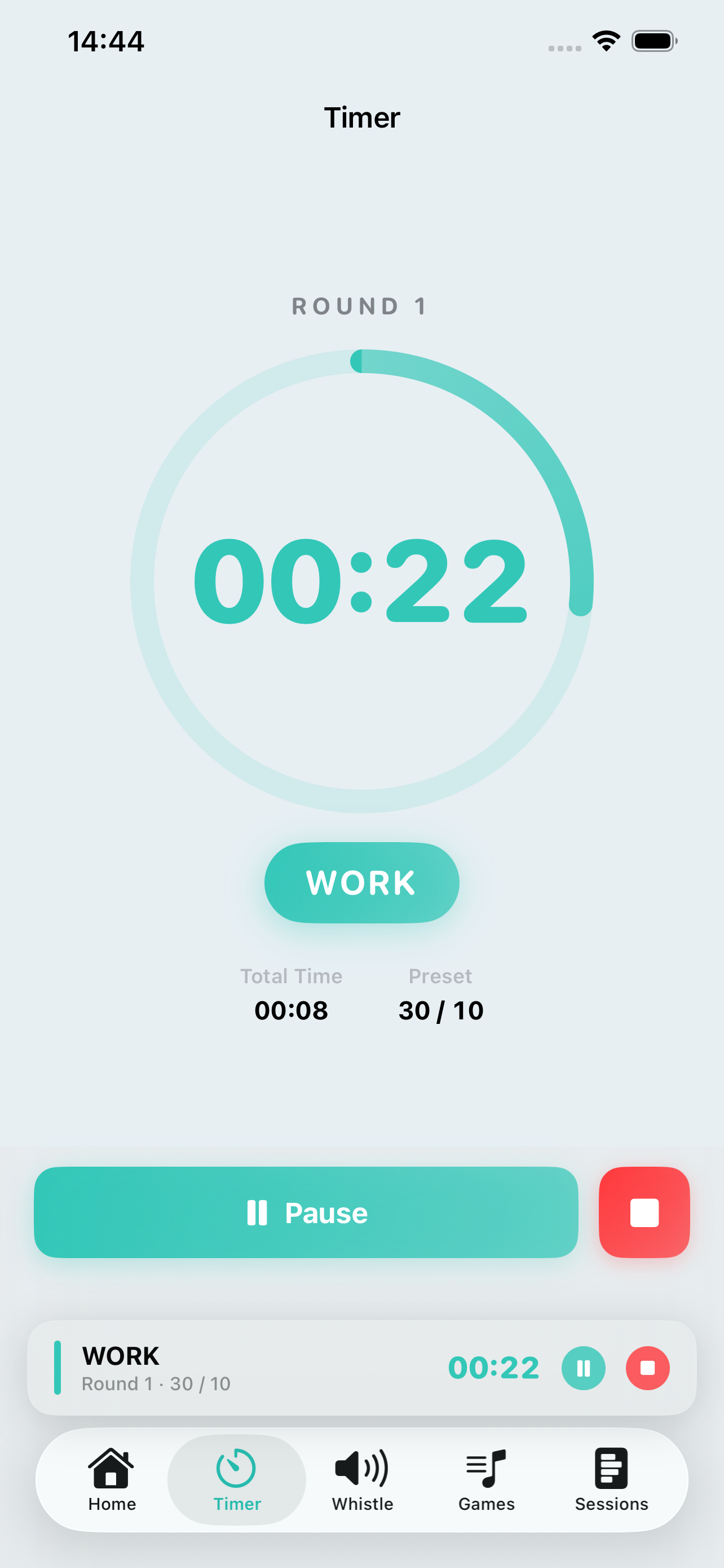 Active interval timer